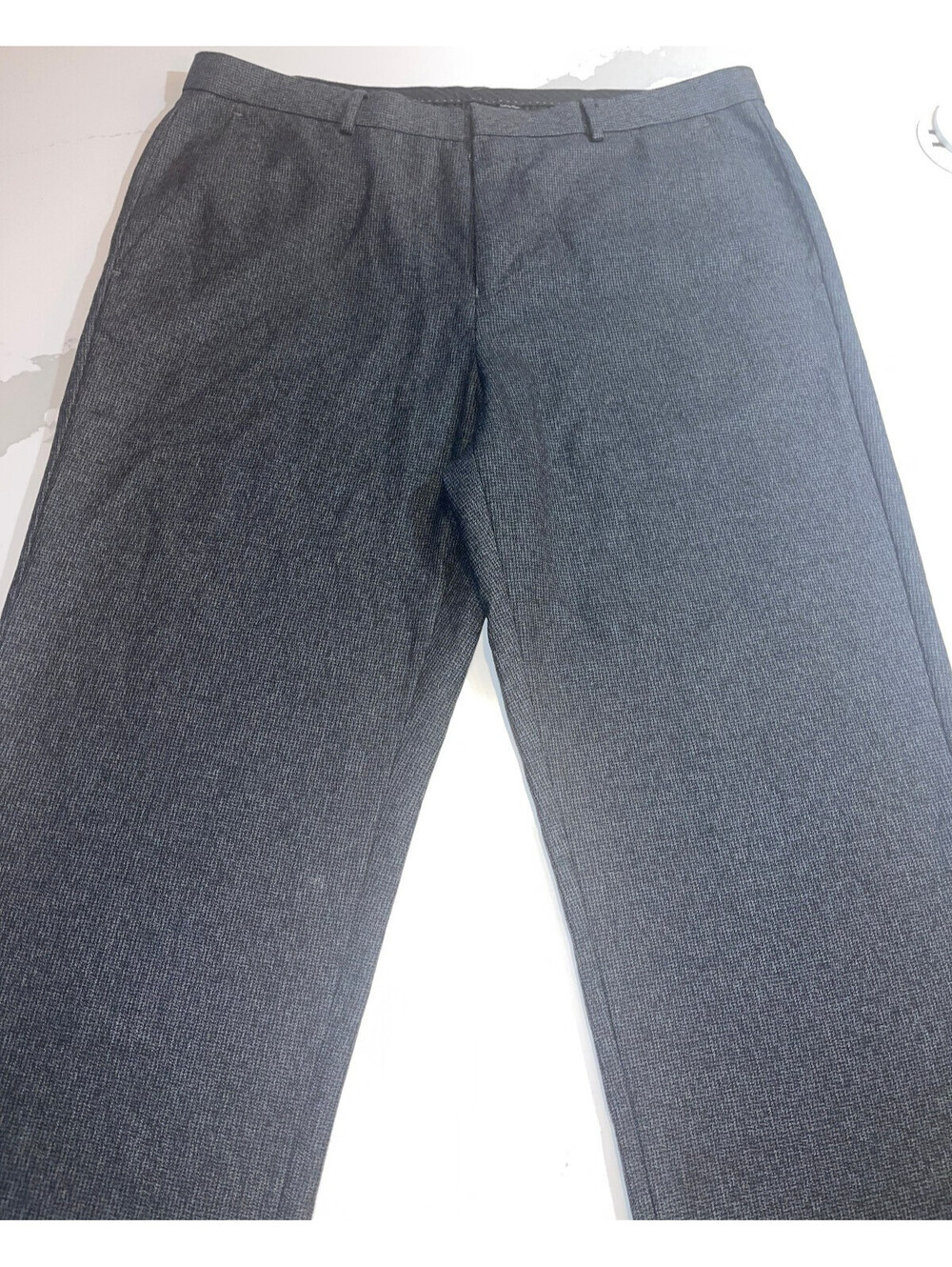 DESIGNER CALVIN KLEIN POLYESTER BLEND GRAY DRESS STRETCH PANTS MENS SIZE 36x32